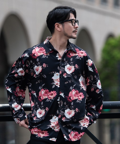 SILVER BULLET(シルバーバレット)の「『CavariA/キャバリア』花柄長袖シャツ(シャツ/ブラウス・メンズ・ブラック/ホワイト・L/M)」の8枚目の写真