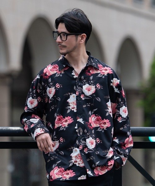 SILVER BULLET(シルバーバレット)の「『CavariA/キャバリア』花柄長袖シャツ(シャツ/ブラウス・メンズ・ブラック/ホワイト・L/M)」の10枚目の写真