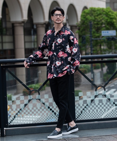 SILVER BULLET(シルバーバレット)の「『CavariA/キャバリア』花柄長袖シャツ(シャツ/ブラウス・メンズ・ブラック/ホワイト・L/M)」の12枚目の写真