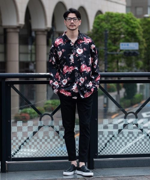 SILVER BULLET(シルバーバレット)の「『CavariA/キャバリア』花柄長袖シャツ(シャツ/ブラウス・メンズ・ブラック/ホワイト・L/M)」の13枚目の写真