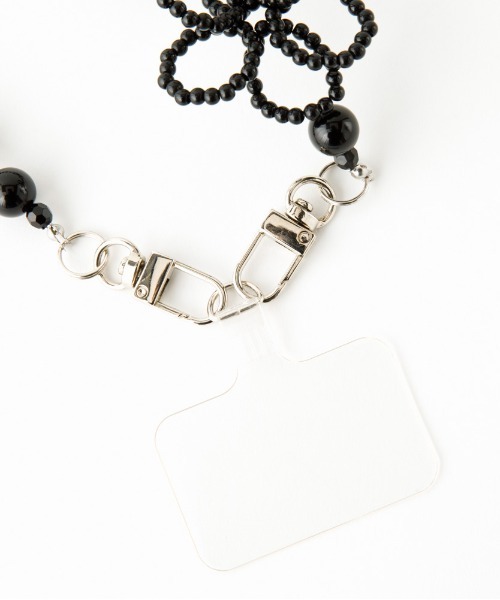 Casselini（キャセリーニ）の「Casselini(キャセリーニ)フラワービーズハンドストラップ（スマホグッズ・レディース・ホワイト/ブラック/シルバー/ラベンダー/クリア・FREE）」の6枚目の写真