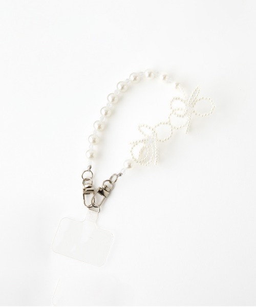 Casselini（キャセリーニ）の「Casselini(キャセリーニ)フラワービーズハンドストラップ（スマホグッズ・レディース・ホワイト/ブラック/シルバー/ラベンダー/クリア・FREE）」の9枚目の写真