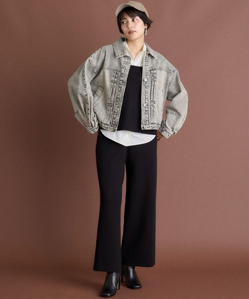 INED CLARO（イネドクラロ）の「バックタックデニムジャケット【セットアップ対応】（デニムジャケット・レディース・ブルー/グレー・フリー）」の7枚目の写真