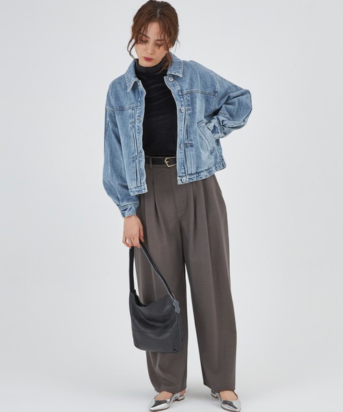 INED CLARO（イネドクラロ）の「バックタックデニムジャケット【セットアップ対応】（デニムジャケット・レディース・ブルー/グレー・フリー）」の14枚目の写真