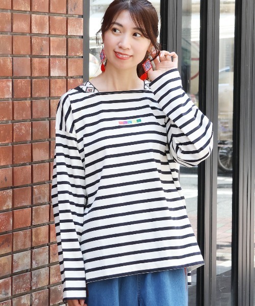 チチカカ(チチカカ)の「ボーダー刺繍&ナバホプルオーバー(Tシャツ/カットソー・レディース・その他1/その他2/その他3・FREE)」の1枚目の写真