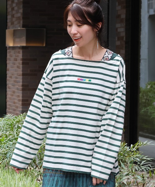 チチカカ(チチカカ)の「ボーダー刺繍&ナバホプルオーバー(Tシャツ/カットソー・レディース・その他1/その他2/その他3・FREE)」の2枚目の写真