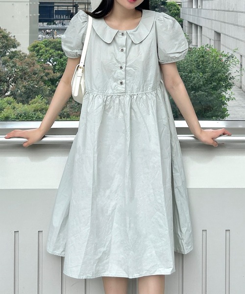 Cham.（チャム）の「ボリューム袖ワンピース（ワンピース・レディース・ピンク/ライトブルー/ベージュ/ライトグリーン・F）」の12枚目の写真