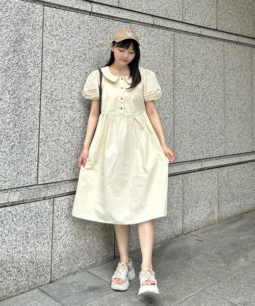 Cham.（チャム）の「ボリューム袖ワンピース（ワンピース・レディース・ピンク/ライトブルー/ベージュ/ライトグリーン・F）」の8枚目の写真