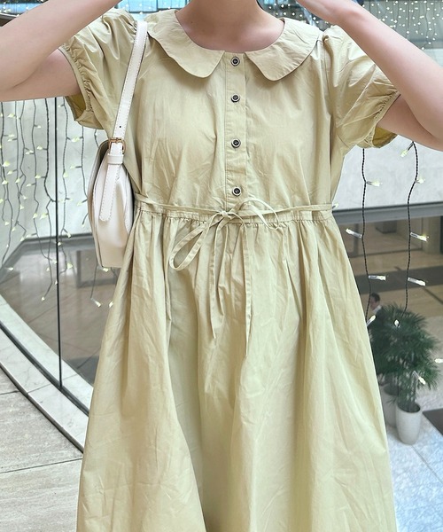 Cham.（チャム）の「ボリューム袖ワンピース（ワンピース・レディース・ピンク/ライトブルー/ベージュ/ライトグリーン・F）」の6枚目の写真