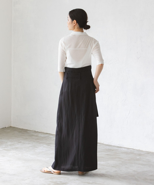 Noble（ノーブル）の「オーバーラップマキシタイトスカート（スカート・レディース・ベージュ/ブラック・36/38）」の9枚目の写真