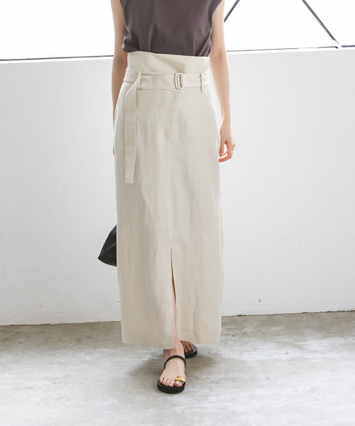 Noble（ノーブル）の「オーバーラップマキシタイトスカート（スカート・レディース・ベージュ/ブラック・36/38）」の8枚目の写真