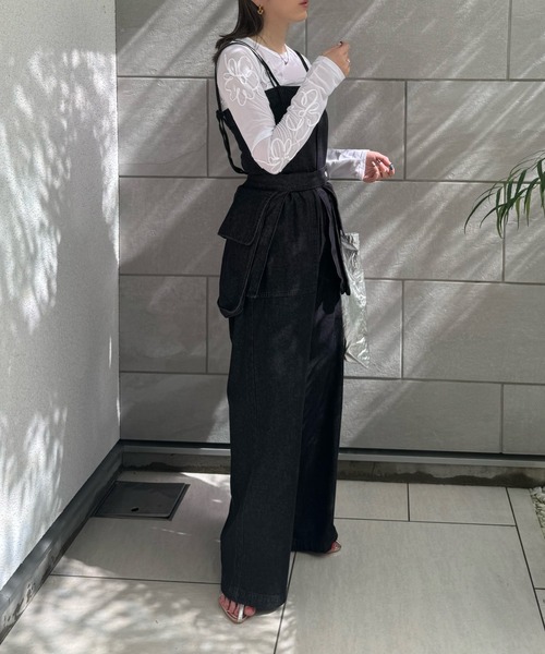 y/m by misato（イムバイミサト）の「シアーコード刺繍トップス（Tシャツ/カットソー・レディース・アイボリー/ブラック・FREE）」の17枚目の写真