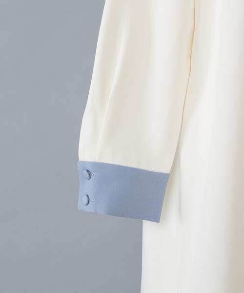 INTER FACTORY(インターファクトリー)の「ポケットフリル襟付きワンピース made in INTER FACTORY(ワンピース・レディース・ネイビー/アイボリー・FREE)」の21枚目の写真