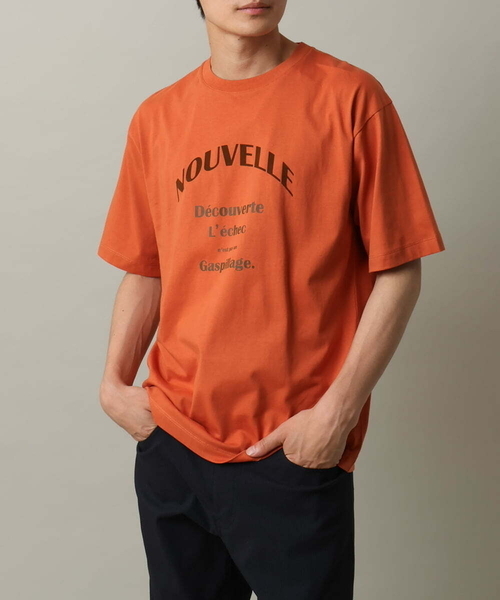 a.v.v（アーヴェヴェ）の「【接触冷感】ロゴプリントセミワイドTシャツ（Tシャツ/カットソー・メンズ・ホワイト/オレンジ・48/46/50）」の2枚目の写真