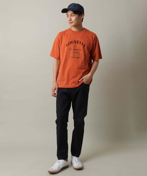 a.v.v（アーヴェヴェ）の「【接触冷感】ロゴプリントセミワイドTシャツ（Tシャツ/カットソー・メンズ・ホワイト/オレンジ・48/46/50）」の15枚目の写真