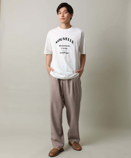 a.v.v（アーヴェヴェ）の「【接触冷感】ロゴプリントセミワイドTシャツ（Tシャツ/カットソー・メンズ・ホワイト/オレンジ・48/46/50）」の8枚目の写真