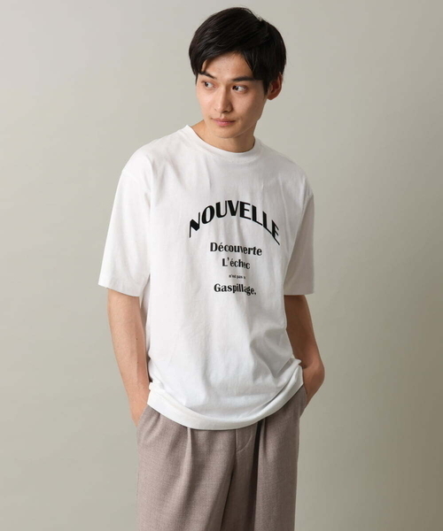 a.v.v（アーヴェヴェ）の「【接触冷感】ロゴプリントセミワイドTシャツ（Tシャツ/カットソー・メンズ・ホワイト/オレンジ・48/46/50）」の10枚目の写真
