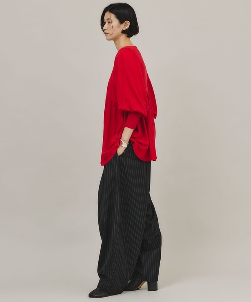 Curensology(カレンソロジー)の「Curensology(カレンソロジー)/ツイルストライプドロストパンツ(その他パンツ・レディース・ブラック/ネイビー・FREE)」の9枚目の写真