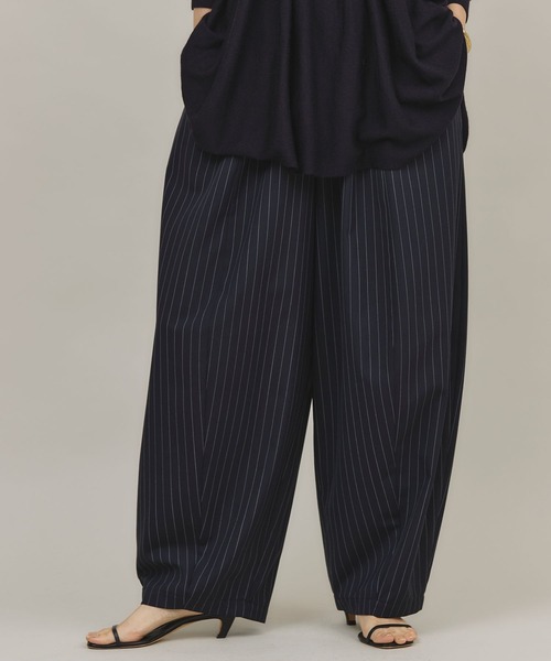 Curensology(カレンソロジー)の「Curensology(カレンソロジー)/ツイルストライプドロストパンツ(その他パンツ・レディース・ブラック/ネイビー・FREE)」の10枚目の写真