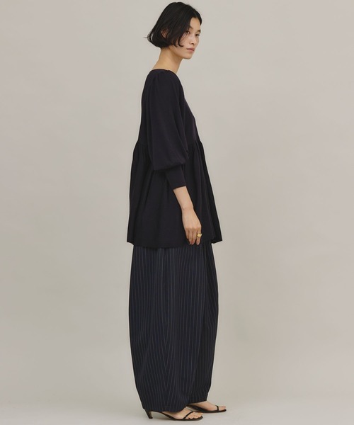 Curensology(カレンソロジー)の「Curensology(カレンソロジー)/ツイルストライプドロストパンツ(その他パンツ・レディース・ブラック/ネイビー・FREE)」の14枚目の写真