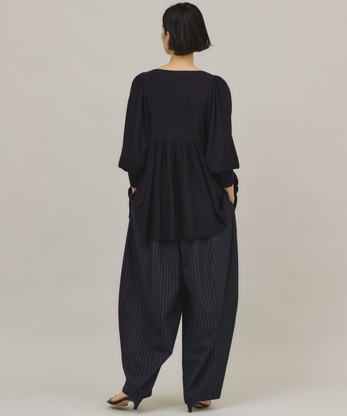 Curensology(カレンソロジー)の「Curensology(カレンソロジー)/ツイルストライプドロストパンツ(その他パンツ・レディース・ブラック/ネイビー・FREE)」の15枚目の写真