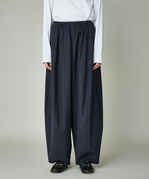 Curensology(カレンソロジー)の「Curensology(カレンソロジー)/ツイルストライプドロストパンツ(その他パンツ・レディース・ブラック/ネイビー・FREE)」の16枚目の写真