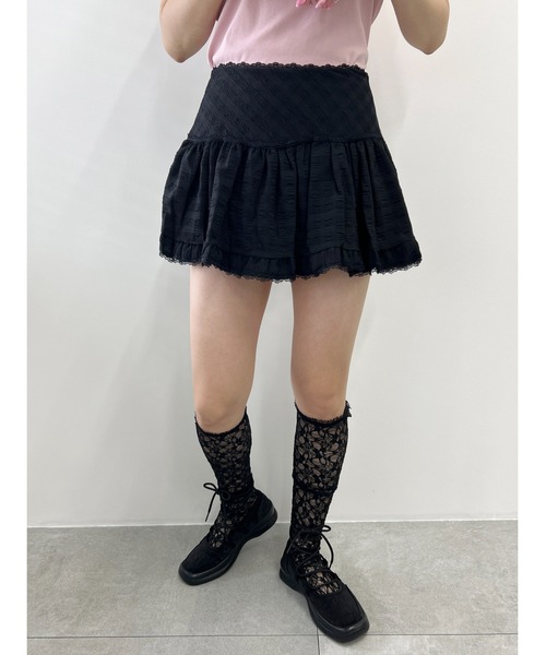 【お試し価格！】 レースパイピングミニスカパン（スカート）｜PHILLY（フィリー パンツ
