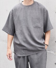 SHIPS any: 〈洗濯機可能〉メランジオックス ラウンド フェイクレイヤード Tシャツ (セットアップ対応)◇