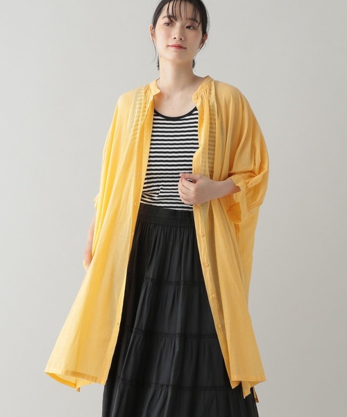 natural by clip》シャンブレーパフワンピース[プチサイズあり