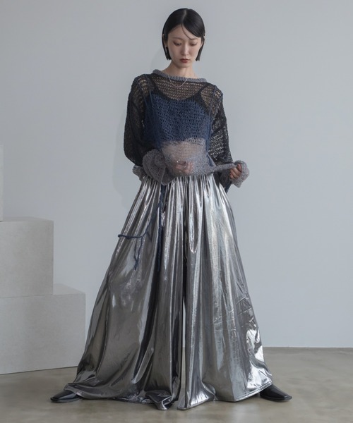 VACANCY（ヴァカンシー）の「透かし編みウェーブドロストプルオーバー（ニット/セーター・レディース・グリーン/ブラック/ブルー・FREE）」の5枚目の写真