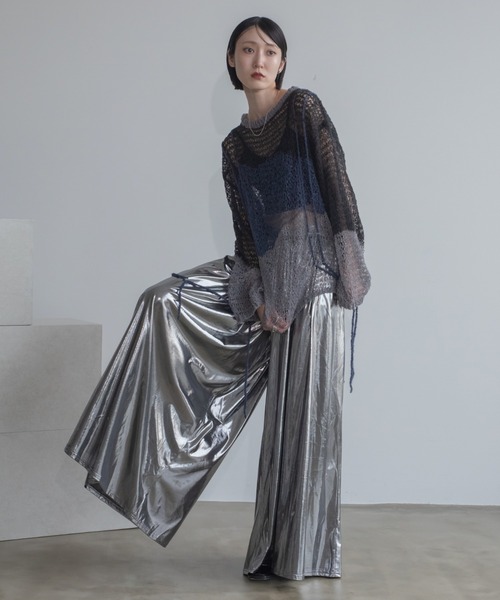 VACANCY（ヴァカンシー）の「透かし編みウェーブドロストプルオーバー（ニット/セーター・レディース・グリーン/ブラック/ブルー・FREE）」の6枚目の写真