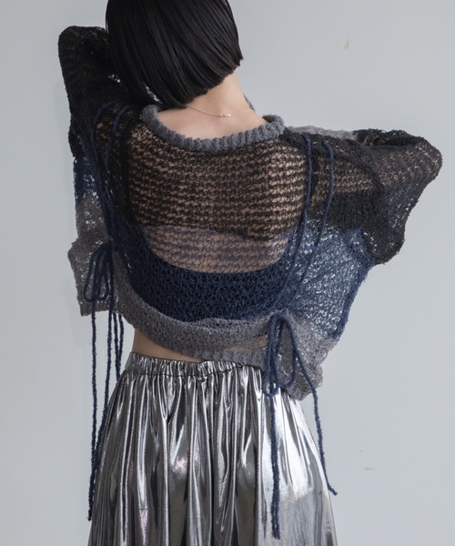 VACANCY（ヴァカンシー）の「透かし編みウェーブドロストプルオーバー（ニット/セーター・レディース・グリーン/ブラック/ブルー・FREE）」の11枚目の写真