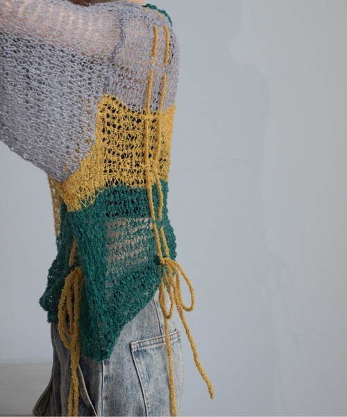 VACANCY（ヴァカンシー）の「透かし編みウェーブドロストプルオーバー（ニット/セーター・レディース・グリーン/ブラック/ブルー・FREE）」の19枚目の写真