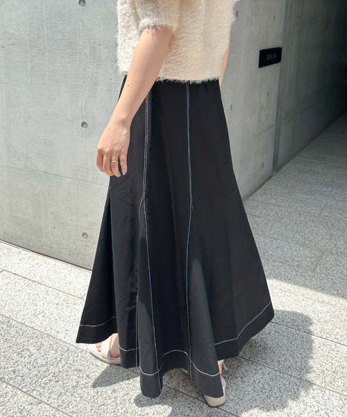 archives（アルシーヴ）の「Ｈ／Ｗ配色ステッチフレアマーメイドスカート（スカート・レディース・ブラック/アイボリー/グレー・MEDIUM）」の22枚目の写真