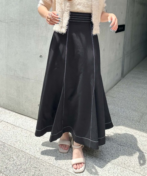 archives（アルシーヴ）の「Ｈ／Ｗ配色ステッチフレアマーメイドスカート（スカート・レディース・ブラック/アイボリー/グレー・MEDIUM）」の21枚目の写真