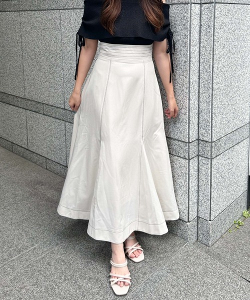 archives（アルシーヴ）の「Ｈ／Ｗ配色ステッチフレアマーメイドスカート（スカート・レディース・ブラック/アイボリー/グレー・MEDIUM）」の15枚目の写真