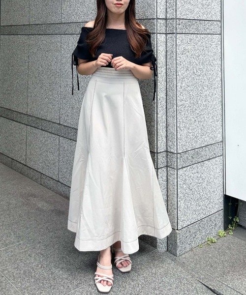 archives（アルシーヴ）の「Ｈ／Ｗ配色ステッチフレアマーメイドスカート（スカート・レディース・ブラック/アイボリー/グレー・MEDIUM）」の17枚目の写真