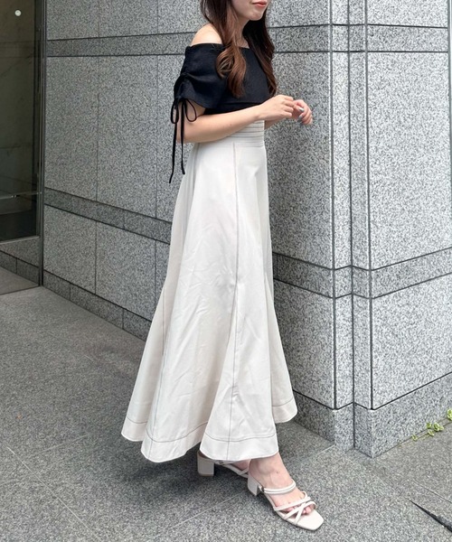 archives（アルシーヴ）の「Ｈ／Ｗ配色ステッチフレアマーメイドスカート（スカート・レディース・ブラック/アイボリー/グレー・MEDIUM）」の18枚目の写真