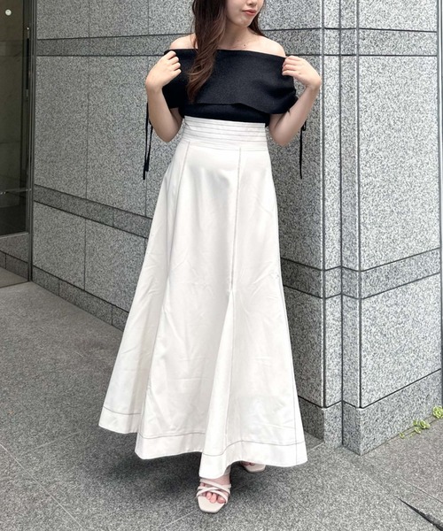 archives（アルシーヴ）の「Ｈ／Ｗ配色ステッチフレアマーメイドスカート（スカート・レディース・ブラック/アイボリー/グレー・MEDIUM）」の20枚目の写真