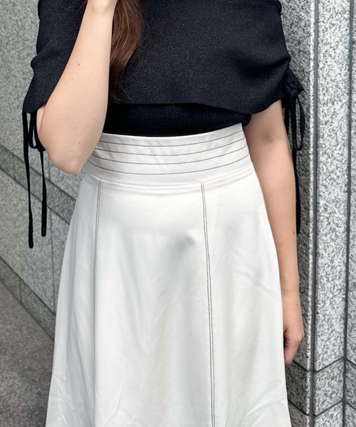 archives（アルシーヴ）の「Ｈ／Ｗ配色ステッチフレアマーメイドスカート（スカート・レディース・ブラック/アイボリー/グレー・MEDIUM）」の16枚目の写真