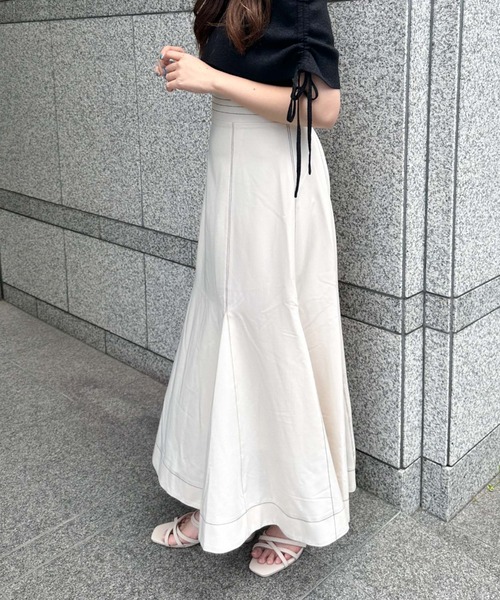 archives（アルシーヴ）の「Ｈ／Ｗ配色ステッチフレアマーメイドスカート（スカート・レディース・ブラック/アイボリー/グレー・MEDIUM）」の13枚目の写真