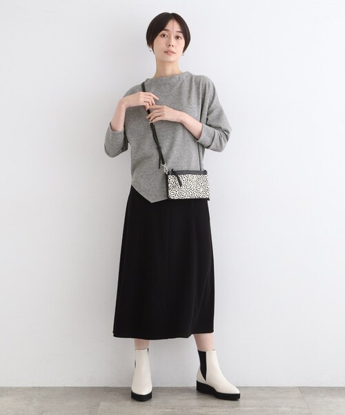 【セール】【洗える／UVケア／SETUP可能】ライトジャージ ボトルネックトップス（Tシャツ/カットソー）｜INDIVI（インディヴィ）