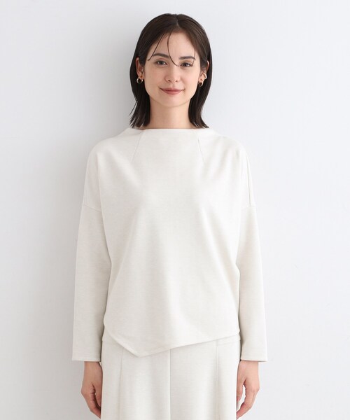 【セール】【洗える／UVケア／SETUP可能】ライトジャージ ボトルネックトップス（Tシャツ/カットソー）｜INDIVI（インディヴィ）