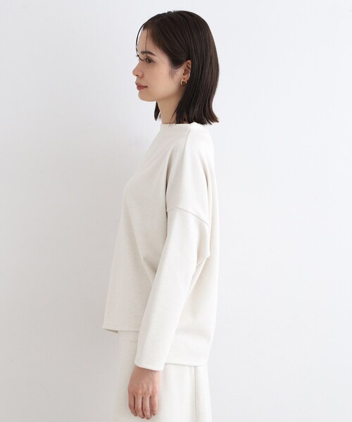 【セール】【洗える／UVケア／SETUP可能】ライトジャージ ボトルネックトップス（Tシャツ/カットソー）｜INDIVI（インディヴィ）