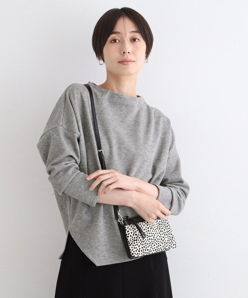 【セール】【洗える／UVケア／SETUP可能】ライトジャージ ボトルネックトップス（Tシャツ/カットソー）｜INDIVI（インディヴィ）