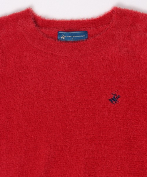 BEVERLY HILLS POLO CLUB(ビバリーヒルズポロクラブ)の「【BEVERLY HILLS POLO CLUB/ビバリーヒルズポロクラブ】クロップド丈シャギーニット(ニット/セーター・レディース・アイボリー/ブラック/レッド・M)」の7枚目の写真