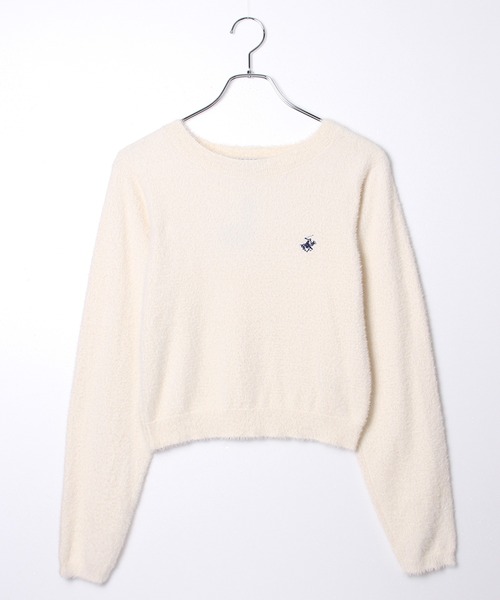 BEVERLY HILLS POLO CLUB(ビバリーヒルズポロクラブ)の「【BEVERLY HILLS POLO CLUB/ビバリーヒルズポロクラブ】クロップド丈シャギーニット(ニット/セーター・レディース・アイボリー/ブラック/レッド・M)」の20枚目の写真