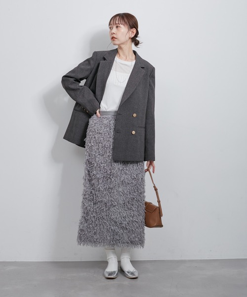 ROPE' PICNIC（ロペピクニック）の「テープヤーンアイラインスカート（スカート・レディース・キナリ/グレー系その他・38）」の3枚目の写真