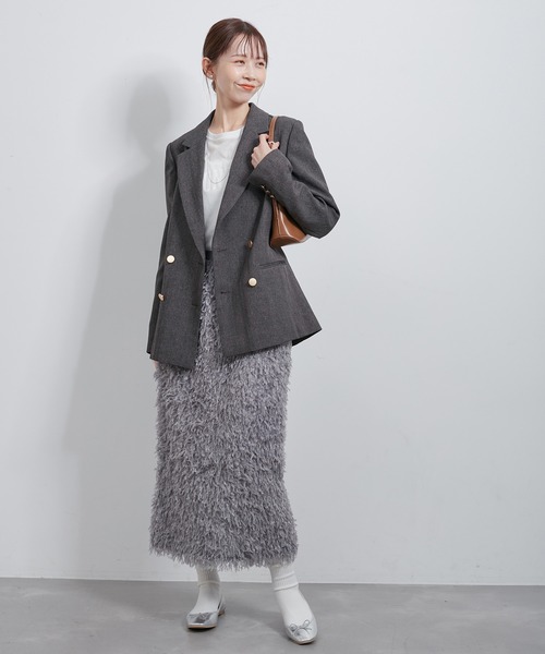 ROPE' PICNIC（ロペピクニック）の「テープヤーンアイラインスカート（スカート・レディース・キナリ/グレー系その他・38）」の4枚目の写真