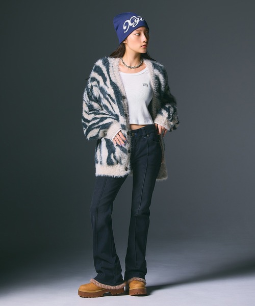 X-girl（エックスガール）の「REVERSIBLE BEANIE（ニットキャップ